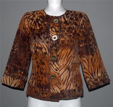Coldwater Creek Safari 3/4 Sleeve No-Collar LRG Metal Buttons Lined Jack... - $26.99