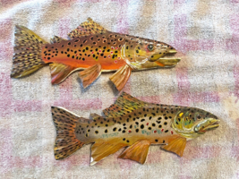 &quot; Brown Trout,&quot;Buck &amp; Hen&quot;,  2023 Right Face, 9 inch x 3/8, Ready to ship! - £48.64 GBP