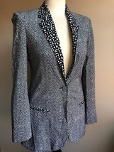 Silence &amp; Noise Anthropologie S Black White Pattern One Button Printed Blazer UO - £17.92 GBP