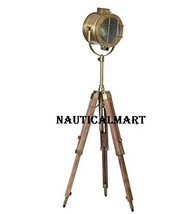 NauticalMart Designer Brass Searchlight Floor Lamp Tripod Stand   - £156.59 GBP