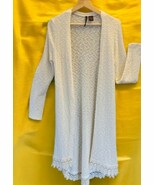 Heart N Crush Boho Lace Duster Cardigan Cream Open Front Sweater Womens ... - $28.60 CAD