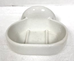 Antique Ironstone Wall Mount Soap Dish Oval 4 5/8 x 3 3/4 inch - $29.21