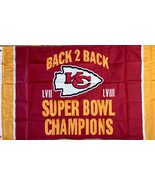 KANSAS CITY CHIEFS SUPER BOWL  3x5&#39; FLAG-BRASS GROMMETS IN/OUT- 150D POL... - $18.00