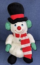 Vintage 1993 Christmas Snowman Puffalump Nylon Plush Stuffed Holiday Dec... - £11.78 GBP