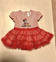 Walt Disney World Minnie Mouse Dress, Red/White Striped - Size 12 mos (EUC) - £11.01 GBP