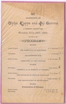Vintage 1889 Alpha Kappa &amp; Psi Gamma Literary Societies 4 1/2&quot; x 7 1/4&quot; - £2.31 GBP