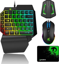 Gaming Keyboard And Mouse Combo, Wired 39 Keys Mechanical Feeling Rainbow Led - £41.41 GBP