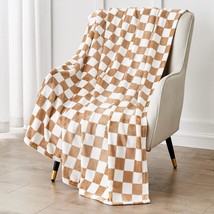 Checkered Blanket Flannel Throw Blankets Soft Cozy Checkered Grid Print - $30.98