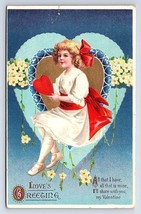 Postcard Love&#39;s Greeting Clapsaddle Valentine&#39;s Day Embossed TAPE REPAIR - £13.61 GBP