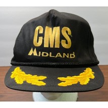Vintage CMS Midland Black Snapback Hat Scrambled Eggs Adjustable - $18.97