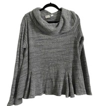 Anthropologie Postmark Womens Sweater Maurisa Gray Thermal Waffle Knit Cowl Sz L - £14.55 GBP