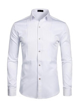 ZEROYAA Mens Slim Fit Long Sleeve Tuxedo Dress Shirts/Prom Performing Shirts 2XL - £15.91 GBP