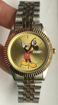 Disney Retired Points to Time Mens Mickey Mouse Watch! Calendar Watch! Two-Tone  - £176.20 GBP