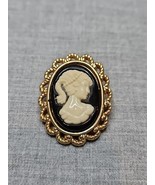 Victorian-Style Oval Pin/Brooch, Gold Tone 1.25&#39;&#39; Diameter/1&#39;&#39; Vintage  - €8,56 EUR