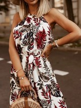 Printed Sleeveless Maxi Dress with Belted - $39.00