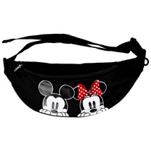 Disney Mickey and Minnie Mouse Peeking Fanny Pack Black - £18.36 GBP