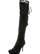 Nina Women&#39;s Boots Maguire Black Street Side Over The Knee Boot Size 6 NWB - £39.22 GBP