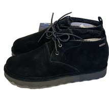 Bearpaw Boots Mens 11 Black Sheaarling Lined Spencer Neverwet New in Box - $64.35