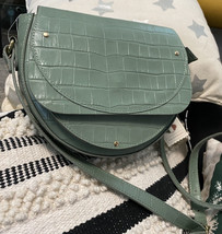 Divina Firenze green mezzaluna  Italy leather purse bag handmade Italian - $98.00