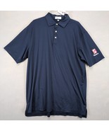 Peter Millar Summer Comfort Men&#39;s L Polo Shirt Navy Blue Shelco Patch Sh... - $22.00