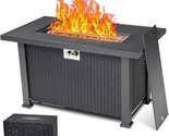 44 Inch Propane Fire Pit Table, 50000Btu Rectangle Fire Table With Cover... - $470.99