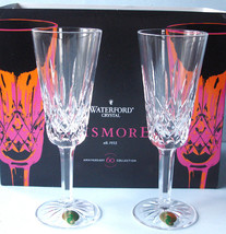 Waterford Lismore Crystal Champagne Flute 2 PC. 60th Anniversary 7.25&quot;H NEW - £111.06 GBP