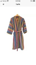 Norm Thompson heavy multicolored bath robe terry striped +belt Men’s 2 P... - $70.11