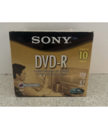 Sony DVDR 1x16x 4.7GB 120 Min Blank Disc 10 Pack New Sealed With Jewel C... - €8,61 EUR