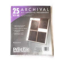 Archival Negative Pages Holds Four 4 x 5 Inches Negatives or Transparenc... - $18.99