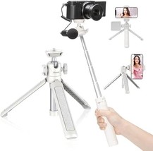 Compact Travel Tripod Stand for Vlogging and Live Streaming with Cold Shoe - £34.69 GBP