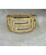 Silver Tone Metal Hinged Clamp Bracelet Geometric Modern Abstract - $149.78 MXN