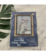 Candamar Designs Vintage Counted Cross Stitch Kit Ribbon Unicorn Floral ... - $34.64