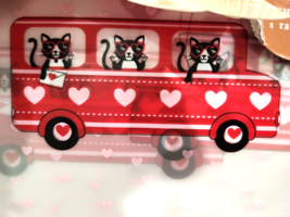 2pc Valentines Day Peva Vinyl Cat Love Bus Hearts 72&quot; x 72&quot;  Shower Curtain - £23.05 GBP