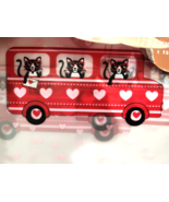 2pc Valentines Day Peva Vinyl Cat Love Bus Hearts 72&quot; x 72&quot;  Shower Curtain - £22.57 GBP