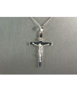 Womens Sterling Silver Religious Cross Pendant Necklace 5.9g E6582 - €42,25 EUR