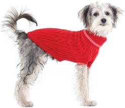 Fashion Pet Classic Cable Knit Dog Sweaters Red - Medium - £10.78 GBP