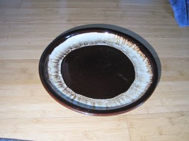 12&quot; Pfaltzgraff Gourmet Brown Drip Glaze Stoneware Platter Made in USA - $24.75