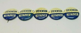 Lot Of 5 1956 Stevenson Kefauver Presidential Campaign Pin Pinback Button  - £10.41 GBP
