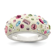 Sterling Silver Stellux Crystal Multi-Color White Ring - £45.55 GBP