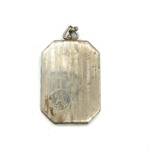 Antique Signed Sterling Carved Victorian Monogram Photo Locket Fob Charm Pendant - £67.26 GBP