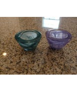 Pair of Glass PartyLite Votive Holder - Pastell - £6.22 GBP