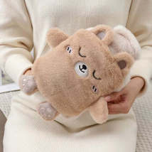 1L Hot Water Bag Dual Hands Plush Cute Hand Warmer, Style: Little Brown Bear - £13.43 GBP