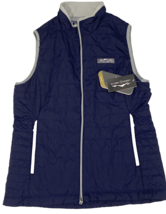 Lauren James  Fleece Vest Preptec Blakely  Large Navy Blue Full Zip New - $29.69