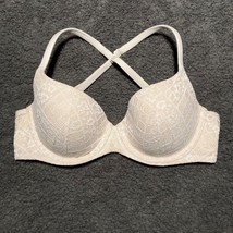 Body By Victoria Secret Lined Demi Push Up Padded Underwire Ivory Lace Bra 32D - £15.73 GBP