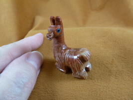 Y-LLA-SI-47) baby red LLAMA carving SOAPSTONE stone PERU FIGURINE I love... - £6.64 GBP