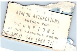 Scorpions Ticket Stub April 24 1984 The Forum Inglewood California - £27.23 GBP