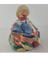 Vtg Fitz Floyd Scarecrow Pumpkin Cookie Jar Fall Harvest Halloween 1996 GUC - $168.77 CAD