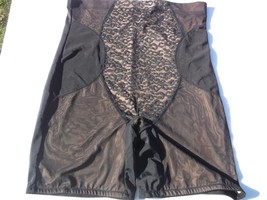 Rhonda Shear Shaper Panty Sz S Black Jacquard Mesh Longline Underwear Nwot - £7.20 GBP