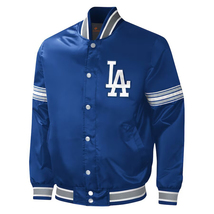 MLB Los Angeles Dodgers Vintage 80 Blue Satin Letterman Baseball Varsity Jacket - £107.49 GBP