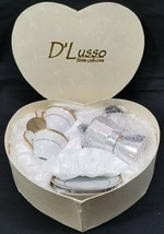 I) D&#39;Lusso Home Collection Espresso Demitasse Coffee Cup Saucer Heart Gi... - $19.79
